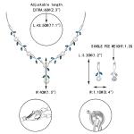 EVER FAITH Wedding Jewelry for Bridesmaid CZ Crystal Simulated Pearl Floral Vine Filigree Bridal Necklace Earrings Set Sky Blue Silver-Plated-Brass