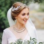 HUASAI Silver Jewelry Set Costume Jewelry for Women Rhinestone Necklace Earrings Bracelet Sets Formal Prom Dress Accessories Wedding Sets for Brides Guest New Years Eve Party Supplies Outfits Women