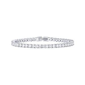 PAVOI Rhodium Plated Tennis Bracelets for Women - 3mm Cubic Zirconia Classic Gold Tennis Bracelets for Women and Men - Trendy CZ Jewelry Gifts - Size 7 Inches