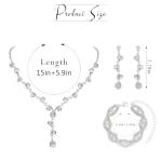 Sixexey Rhinestone Earrings Silver Sparkly Bracelet Earring Party Prom Earrings Jewelry for Women