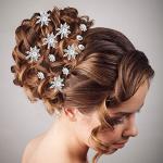 40 Pieces Bridal Hair Pins, Clips and Barrettes with Crystal Pearl Flowers, Women's Proms Hair Jewelry Accessories, Gift Stocking Stuffers for Girls