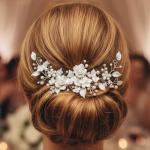 CASDRE Flower Bride Wedding Hair Vine Pearl Bridal Headpiece Leaf Hair Accessories Hair Piece for Women and Girls (A Silver)