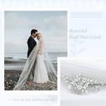 JAKAWIN Bride Wedding Hair Comb Pearl Flower Hair Piece Rhinestone Bridal Hair Accessories for Women HC034 (Silver)
