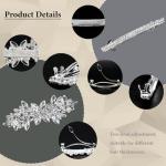 Mulzile 4 Pieces Rhinestone Hair Clips Leaf Wedding Hair Pins Crystal Bobby Pins Silver Bridal Hairpin Barrette for Brides Bridesmaids Flower Girls