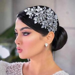 Mpoikba Wedding Hair Pieces for Brides, Rhinestone Bride Headpiece, Handmade Bridal Hair Accessories