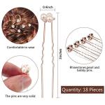WILLBOND 18 Pcs Pearl Hair Pins Bridal Wedding Hair Accessories Crystal Bobby Pin for Brides Bridesmaids Flower Women Girls(Rose Gold)