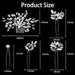 10 pcs Bride Hair Pins Rhinestone Bridal Hair Piece for Women Crystal Hair Accessories for Bride Bridesmaids Flower Girls(Silver)