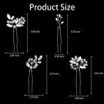 5 Pieces Bride Hair Pins Rhinestone Bridal Hair Piece for Women Crystal Hair Accessories for Bride Bridesmaids Flower Girls(Silver)