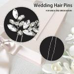 5 Pieces Bride Hair Pins Rhinestone Bridal Hair Piece for Women Crystal Hair Accessories for Bride Bridesmaids Flower Girls(Silver)