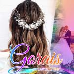 GORAIS Flower Bride Wedding Hair Vine Crystal Bridal Headpieces Pearl Hair Accessories for Women and Girls