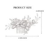 Casdre Crystal Bride Wedding Hair Comb Pearl Bridal Hair Piece Hair Accessories for Women and Girls (A Silver)