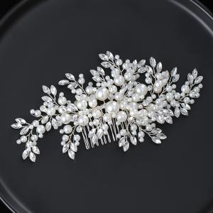 Pearl Fashion Wedding Hair Accessories Silver Color Crystal Headpiece Handmade H