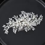 Pearl Fashion Wedding Hair Accessories Silver Color Crystal Headpiece Handmade H