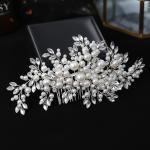 Pearl Fashion Wedding Hair Accessories Silver Color Crystal Headpiece Handmade H
