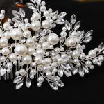 Pearl Fashion Wedding Hair Accessories Silver Color Crystal Headpiece Handmade H
