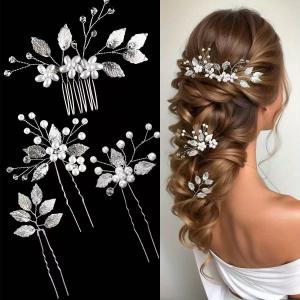 Elegant Handmade Wedding Hair Accessories with Pearls Flower Bridal Hair Clip
