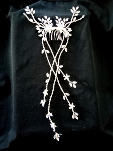 Bridal Hair Accessories Crystal Rhinestones Hair Piece Medium to Long Hair