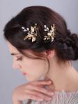 Bride Wedding Hair Pins Vintage Leaf Bead Head Piece Wedding Hair Accessories...