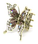 Metal hair claw jaw rhinestones crystal elegant butterfly clip hair accessories 