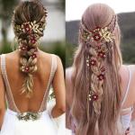 5 PCS Bridal Flower Wedding Hair Pins Crystal Pearl Headpiece Gold Wedding Hair