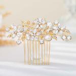 Rhinestone Crystal Bridal Headpiece - Flower Hair Comb, Clips for Brides, Bri...
