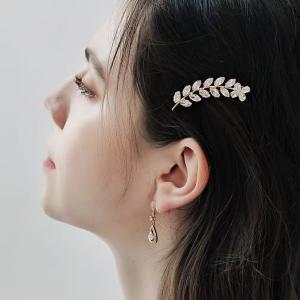 Gold Crystal Bridal Hair Clip Rhinestone Wedding Hair Barrette