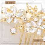 Rhinestone Crystal Bridal Headpiece - Flower Hair Comb, Clips for Brides, Bri...