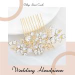 Rhinestone Crystal Bridal Headpiece - Flower Hair Comb, Clips for Brides, Bri...