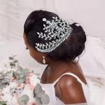 Wedding Headpiece for Bride, Rhinestone Forehead Bridal Headband, Wedding Hair A