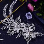 LOVFOIVER Wedding Head Pieces Crystal Bridal Hair Clips Women's Handmade Bridal Rhinestone Wedding Party Hair Accessories(Silver)