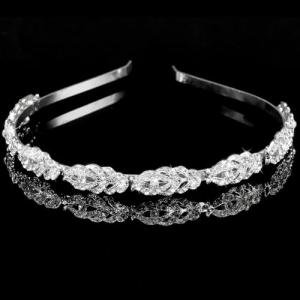 Vovii Bride Headpiece - Rhinestone Crystal Wedding Headband for Women, Diamond Headpiece for Bride (Silver)