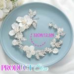 Catery Flower Bride Wedding Headband Silver Bridal Hair Vine Floral Headpiece Accessories for Women