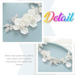 Catery Flower Bride Wedding Headband Silver Bridal Hair Vine Floral Headpiece Accessories for Women