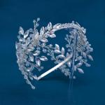 WONRLUA Wedding Hair Pieces for Brides, Bridal Headband, Handcrafted Tiaras for Women(Silver)