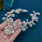 WONRLUA Bridal Headpieces for Wedding, Rhinestone Forehead Headpiece, Wedding Headband Crystal Tiara for Brides