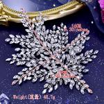 HONGMEI Bridal Rhinestone Headpiece for Wedding，Leaf Crystal Hair Pieces Bride Side Headpieces Wedding Hair Accessories for Women(Silver)