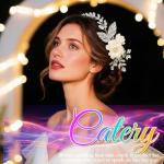 Catery Flower Bride Wedding Headband Silver Bridal Hair Vine Floral Headpiece Accessories for Women