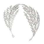 Coucoland Wedding Headpiece for Bride - Hair Jewelry Wedding Headband Tiara Leaf Headband Crown Tiara Bridal Silver Headpiece
