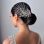Eiaork Wedding Headband Crystal Bridal Headpiece Rhinestone Hair Accessories for Women Bride and Bridesmaids (188 Silver)