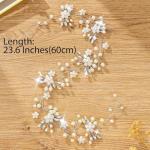 Unicra Silver Flower Bridal Headpiece Prom Wedding Hair Accessories Hair Vine for Brides and Women (Silver)