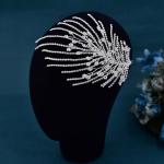 Eiaork Wedding Headband Crystal Bridal Headpiece Rhinestone Hair Accessories for Women Bride and Bridesmaids (188 Silver)