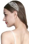 Coucoland Wedding Headpiece for Bride - Hair Jewelry Wedding Headband Tiara Leaf Headband Crown Tiara Bridal Silver Headpiece