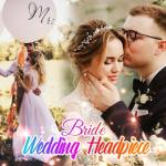 Catery Pearl Bridal Headband Silver Rhinestone Hair Vine Headpiece Wedding Hair Accessories for Brides