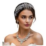 LOVFOIVER Rhinestone Bridal Headpiece for Wedding Hair Pieces Crystal Wedding Hair Accessories for Brides and Bridesmaid