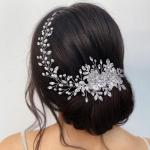 DIMNIE Bridal Headwear with Hair Comb - Wedding Headband for Brides