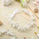 Retrowavy 2 Pcs Flower Girl Headpiece Rhinestone Crystal Wedding Headband Bridal Flower Headband for Girls Baby Hair (Silver)