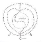 Yalice Layered Head Chain Rhinestone Head Jewelry Sparkly Bridal Headpieces Sparkle Crystal Headbands Wedding Prom Hair Jewelry for Women and Girls (Silver, One Size)