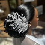 Mpoikba Bridal Hair Accessories, Wedding Hair Pieces for Brides, Rhinestone Bride Headband(Silver)