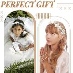 Retrowavy 2 Pcs Flower Girl Headpiece Rhinestone Crystal Wedding Headband Bridal Flower Headband for Girls Baby Hair (Silver)