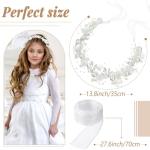 Retrowavy 2 Pcs Flower Girl Headpiece Rhinestone Crystal Wedding Headband Bridal Flower Headband for Girls Baby Hair (Silver)
